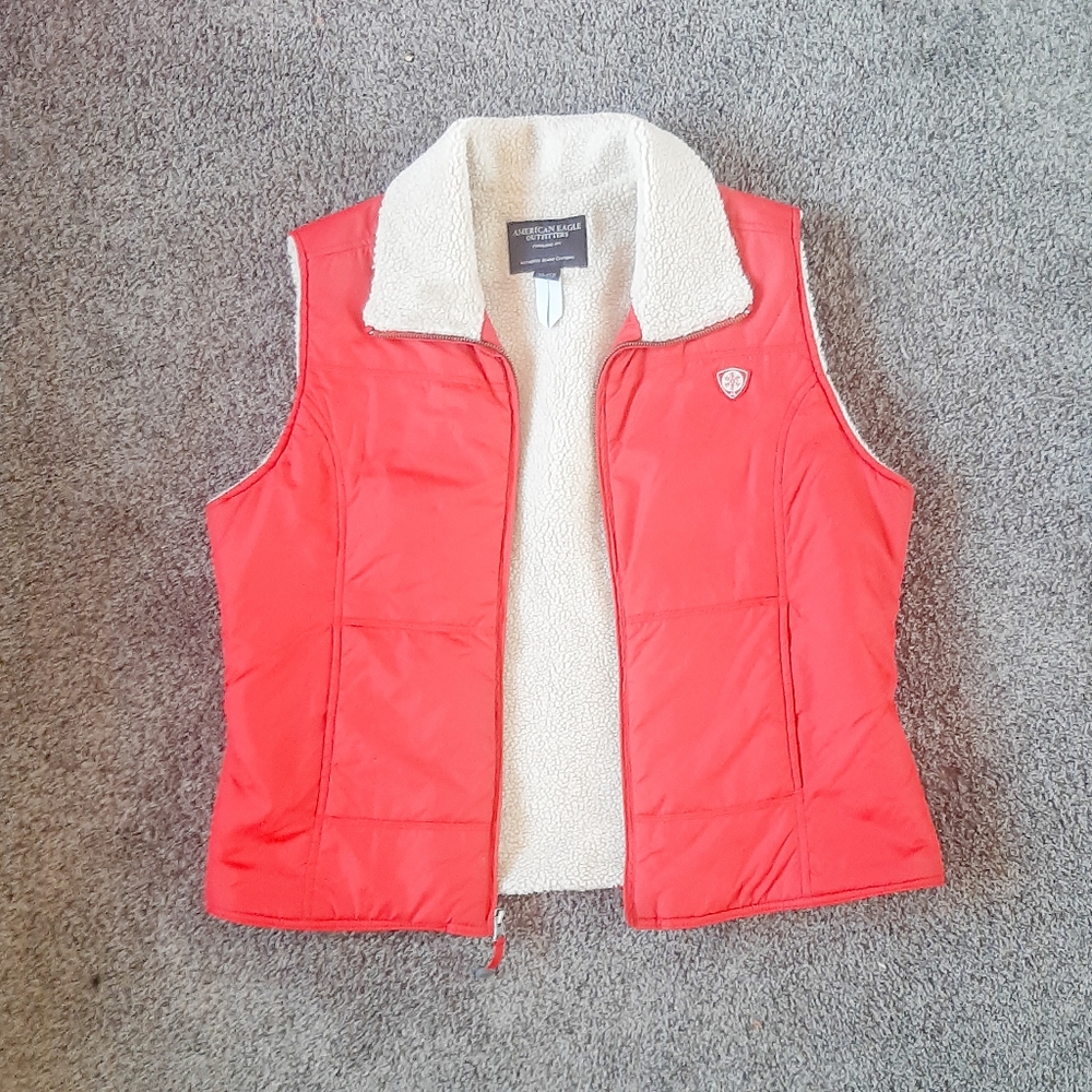 Red fleece lined vest